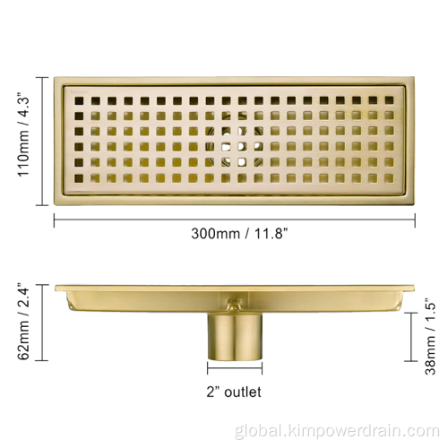 Linear Shower Drain Stainless Steel Drain 30cm glod shower floor drain Manufactory